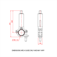 Doughty 66SV III ZW with Clamp - Telescopic front fork assembly with detailed measurements. - imagen 3