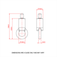 Doughty 80SV III with Ring - Technical drawing, tow bar, detailed dimensions, precise measurements. - imagen 4