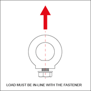 Doughty Engineering - Doughty M12 Eye Nuts, diagram of an eye bolt with a red arrow indicating an upward load direction.  - imagen 21