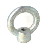 Doughty Engineering - Doughty M12 Eye Nuts - This is a metallic eye bolt featuring a circular loop and threaded hole at the base. Its surface appears galvanized for corrosion resistance, and it is typically used to attach cables or ropes for lifting or securing objects. - T42300 - imagen 4