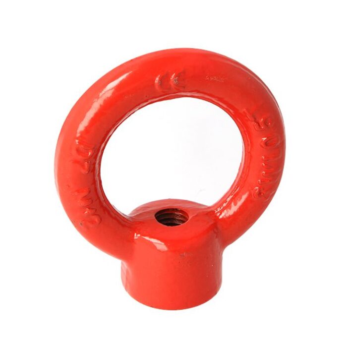 Doughty Engineering - Doughty M12 Eye Nuts - The image shows a red metal eye bolt with a circular loop on top and a threaded base. It is used for securing, lifting, or fastening applications. - T42300 - imagen 14