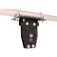 Doughty Parallel Tube Bracket - Heavy-duty sliding door track hardware, black steel