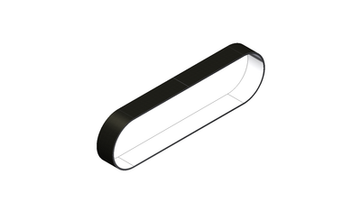 Anello rettangolare nero su sfondo bianco