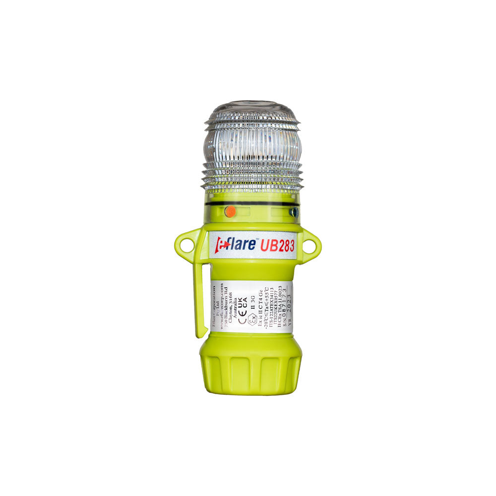 Eflare UB283 LED safety beacon, side view showing dome lens and yellow housing - imagen 2