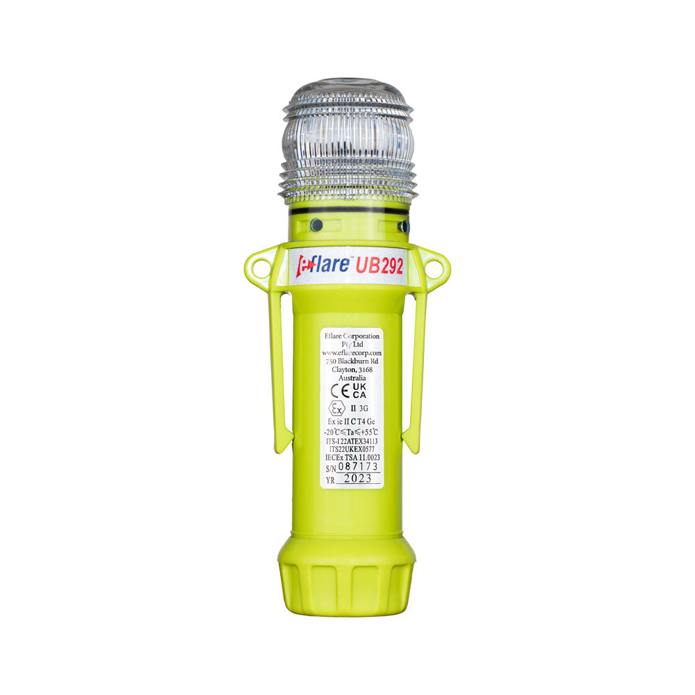 Eflare UB292 LED safety beacon, side view showing dome lens and yellow housing - imagen 2