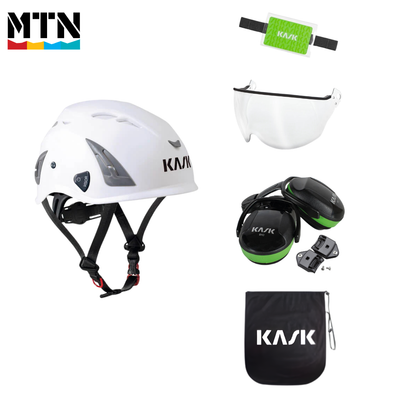 KASK SuperPlasma AQ Helmet - MTN Pro Kit – White / Transparent / SC1 Earmuffs (SNR: 25)