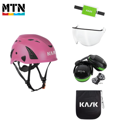 KASK SuperPlasma AQ Helmet - MTN Pro Kit – Pink / Transparent / SC1 Earmuffs (SNR: 25)