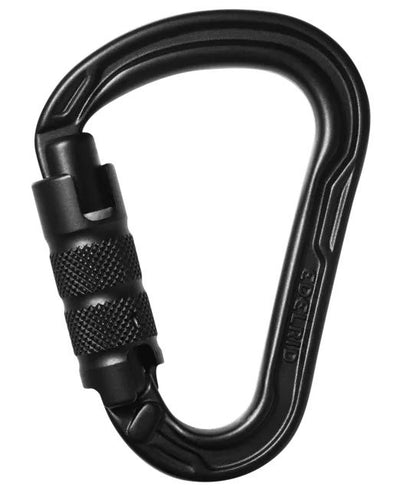 Edelrid Strike Tri-Lock zwarte karabijnhaak met vergrendeling