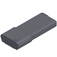 Pacco batteria grigio su sfondo bianco