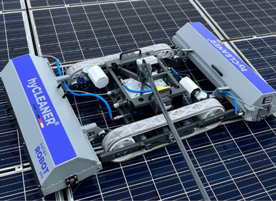 Cintura di trazione hyCLEANER® in pelle grigia per solarROBOT Pro – seconda immagine