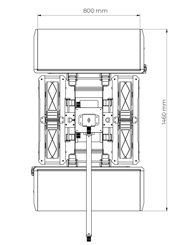 Technical drawing of a mechanical component with dimensions labeled