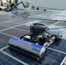 Solar robot cleaning system on a solar panel roof