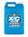 Phillips 66 Aviation X/C Oil 25W-60 bottle for aircraft engines with multiviscosity, 2.5 gallons.