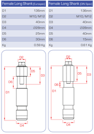  28 mm TV-tap - lange schacht met M10/12 bovenste bout - imagen 3