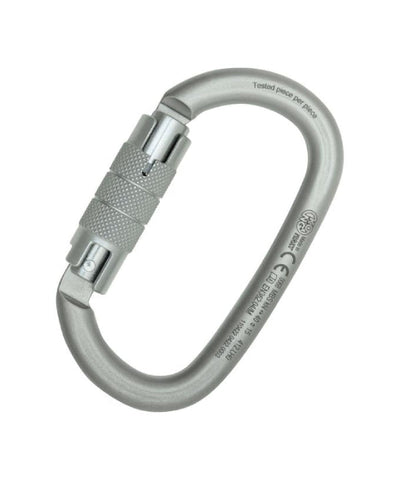 KONG - Mousqueton en acier OVALONE C STEEL - TWISTLOCK - Lunar white (5 unités)– Auch mit der neuen LUNAR WHITE-Oberfläche erhältlich. Le zinc-nickel-behandlung, die im Vergleich zu normaler schwarzer Verzinkung double Korrosionsbeständigkeit, längere Lebensdauer et weniger Reibung an Kabeln and Textilgeräten bietet. – Maintenant disponible sur MTN Shop EU.
