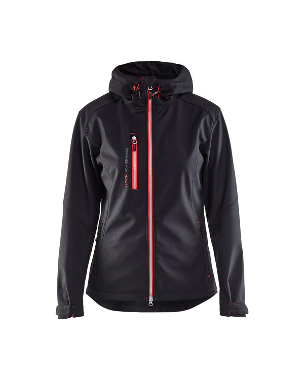 Womens Soft Shell Jacket Silver Red
