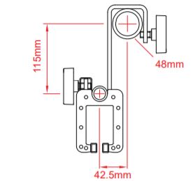 Doughty Barrel Bracket for Stage Curtain Track Size