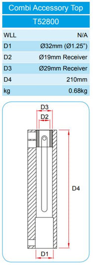 Doughty Combi Top – Un récepteur de 29 mm avec la possibilité de recevoir des robinets de 19 mm. Convient à un tube de 32 mm de diamètre. Complétez la large sélection de supports d'éclairage Doughty. – Maintenant disponible sur MTN Shop EU. - imagen 2