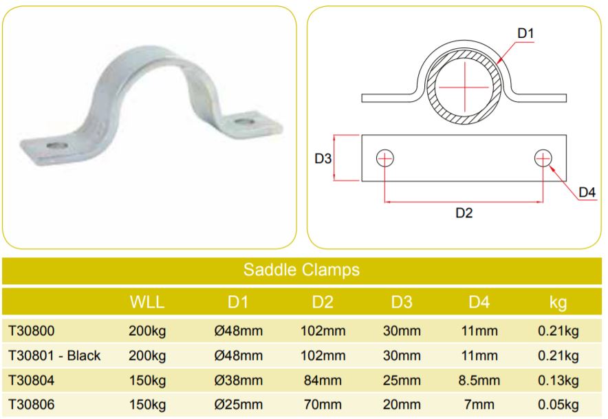 Doughty Saddle Clamps(Steel)- Fit 25/38/48mm Dia Tubes- MTN Shop EU - imagen 3