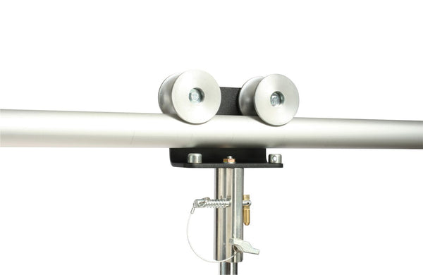 Doughty Slimline Barrel Trolley (Aluminum)– Barrel Trolleys used to suspend Pantographs from fixed/rolling pipe grids & barrel hoists. This lightweight un-braked trolley rolls along ⌀48-51mm tubes. Accept a 28mmTV spigot. SWL: 75kg. – Now available at MTN Shop EU.