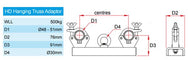 Adaptateur de ferme suspendue Doughty - Robuste - imagen 2