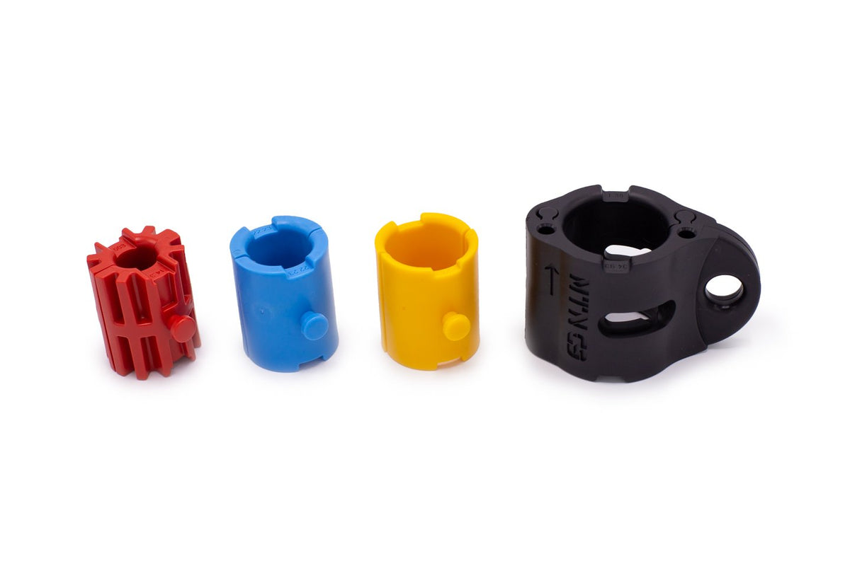Curseur de chaîne MTN – Le curseur de chaîne MTN CS est conçu de manière ergonomique pour la gestion des câbles lors de l'utilisation de palans à chaîne porte-câbles. Un système d'inserts interchangeables pour s'adapter à toutes les chaînes standards. Permet aux curseurs de tourner librement. – Maintenant disponible sur MTN Shop EU. - imagen 3