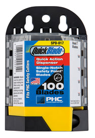 PHC Safety Point-mesdispenser met 100 mesjes – De PHC QB-mesdispenser zorgt voor een snelle, gemakkelijke en veilige mesdosering. Levert één mes tegelijk. Ultrascherpe messen van 0,64 cm dik. Dispenser bevat 100 nieuwe mesjes. Winkel nu. – Nu verkrijgbaar bij MTN Shop EU.