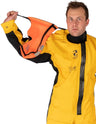 Hansen SeaBreeze CTV work suit with socks 85386 (MOQ: 50 pieces)– A robust, light weight 1-hour work and survival suit for difficult and demanding environments. Designed with focus on ergonomics and comfort, it allows 100% freedom of movement. Made of durable super-breathable material. The suit is ideal for use on board merchant vessels and for transport to and from sea wind farms. For easy integration of safety equipment such as a harness and/or lifejacket, the suit is clean on the chest and back. It has r