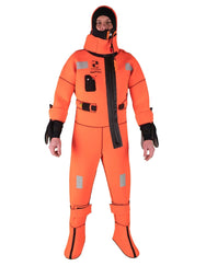 Hansen Protection SeaEco+ Solas Immersion Suit 82608– SeaEco+ is a further development of our SeaEco immersion suit. The major difference is that this suit is certified for use without a lifejacket. Built-in buoyancy in the collar ensures proper a floating position and adequate freeboard. Vacuum packing saves space and extends the mandatory service interval, which in turn makes this suit excellent value. – Now available at MTN Shop EU.