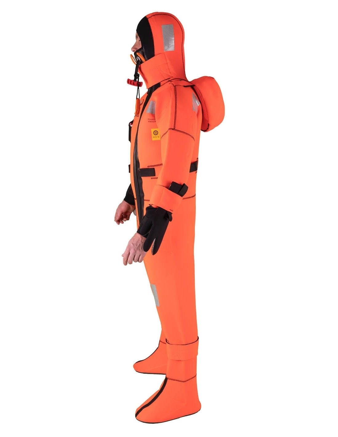 Hansen Protection SeaEco+ Solas Immersion Suit 82608– SeaEco+ is a further development of our SeaEco immersion suit. The major difference is that this suit is certified for use without a lifejacket. Built-in buoyancy in the collar ensures proper a floating position and adequate freeboard. Vacuum packing saves space and extends the mandatory service interval, which in turn makes this suit excellent value. – Now available at MTN Shop EU. - imagen 4