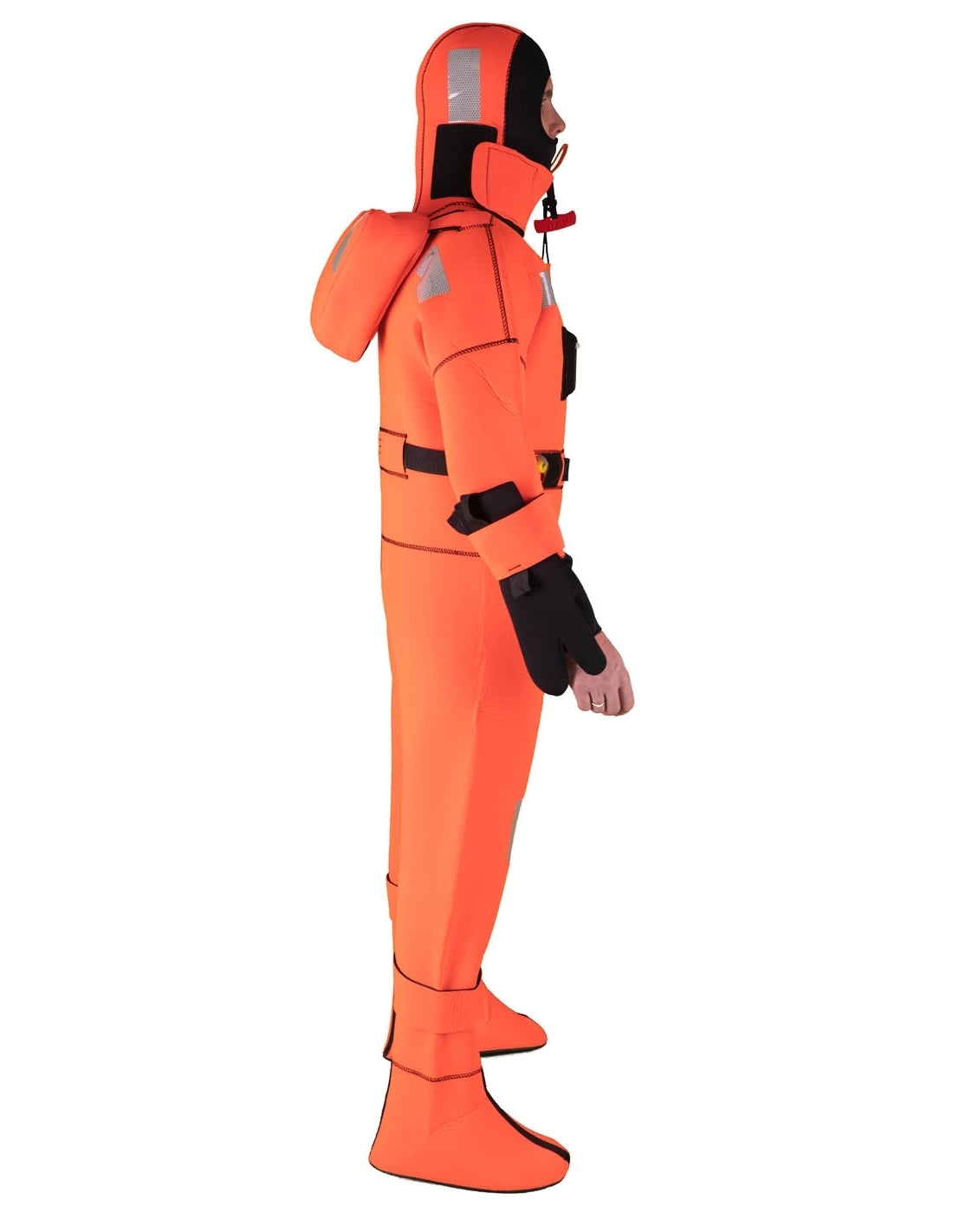Hansen Protection SeaEco+ Solas Immersion Suit 82608– SeaEco+ is a further development of our SeaEco immersion suit. The major difference is that this suit is certified for use without a lifejacket. Built-in buoyancy in the collar ensures proper a floating position and adequate freeboard. Vacuum packing saves space and extends the mandatory service interval, which in turn makes this suit excellent value. – Now available at MTN Shop EU. - imagen 3