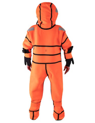 Hansen Protection SeaNordic Wet Suit 82606– A 6-hour immersion suit produced in extra strong flame-retardant neoprene. SeaNordic is equipped with an emergency light and has an integrated sprayhood that protects the face from waves and possibly seabirds. The hood has an innovative inflatable bladder for improved water tightness of the face seals, improved floatation and freeboard. The suit is certified for use without a lifejacket and is perfect as a survival suit on board fishing vessels, merchant ships and - imagen 2
