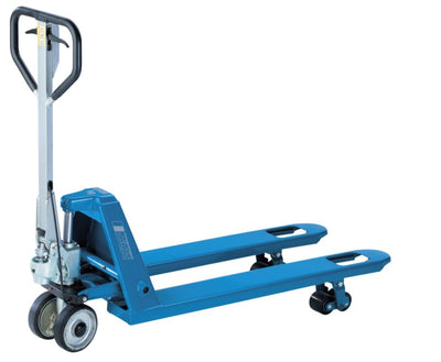 Pfaff handpalltruck med kör- och parkeringsbroms (modell HU 25 FBTP PROLINE). Kapacitet 2500 kg. Levereras av MTN Shop EU