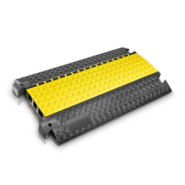 Defender 3 Cable Protector Ramp - 3 Channels– Cable Protector Ramp with 3 channels, featuring a 73 mm profile, 45° curve and end ramps with detachable dovetail connectors – Now available at MTN Shop EU.