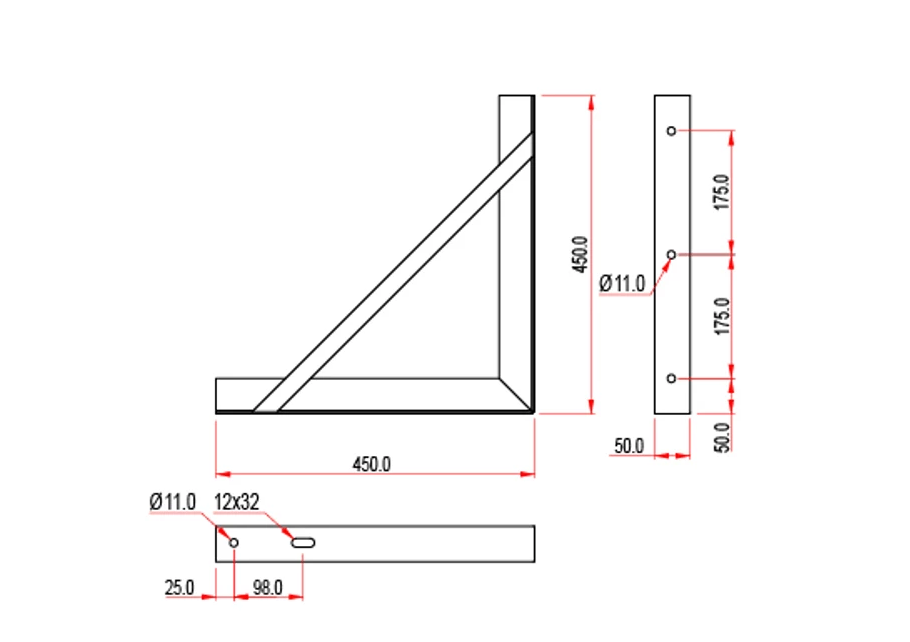 Doughty Angle Iron Bracket Dimension - imagen 4