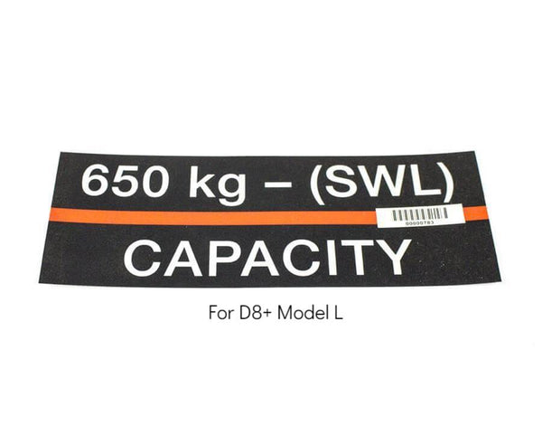 Hoist Capacity Labels - 650kg