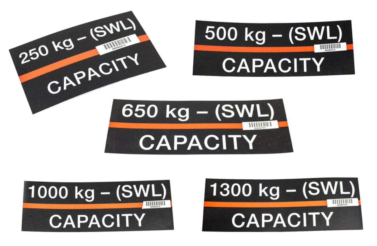 Hoist Capacity Labels| CM Next-Gen 250-2000kg – MTN Shop EU