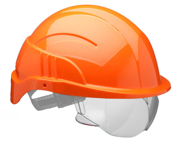 Safety Helmet with Visor - Orange
