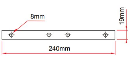 Doughty Studio Rail - Verbindingsset – Een verbindingsset bestaat uit 2 verbindingsplaten, 1 verbindingspin en 4 bevestigingsmiddelen. Dankzij de Joint Pin kunnen de railuiteinden tijdens de installatie worden ondersteund en precies worden uitgelijnd voor soepel lopende wagens. – Nu verkrijgbaar bij MTN Shop EU. - imagen 2