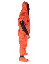Hansen Protection E-307 III Wet Suit 85204– The E-307 is a good life insurance if the event of an accident at sea. This is a 6-hour immersion suit made from durable 100% waterproof, flame-retardant PU-coated nylon. The suit keeps you dry and warm in the correct flotation position without the need for a lifejacket! Insulating flotation material placed in several separate cells in the lining provide high freeboard and good flotation. Lining is detachable for simplified service and cleaning. Suitable for use o - imagen 4