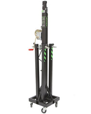 Kuzar Tower Lift K-3– Weighing only 41kg the K-3 is capable of lifting 125kg to a height of 5.35m. The K-3 is a compact lifting tower, reaching an important 5.35 meters of maximum height. This tower is also intended for the lifting of lightweight structures, but it already adds a much more robust base of square steel profiles with four wheels that makes transportation a child’s play, mounts four legs with adjustable non-slip rubber plates. Safety is provided by the automatic KAT trigger that locks the secti - imagen 2