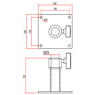 Doughty Junior Wall Plate w/29mm Receiver – second image