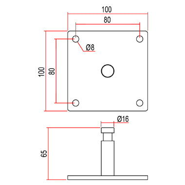 Doughty Baby Pin Wall Plate (16mm) Spec