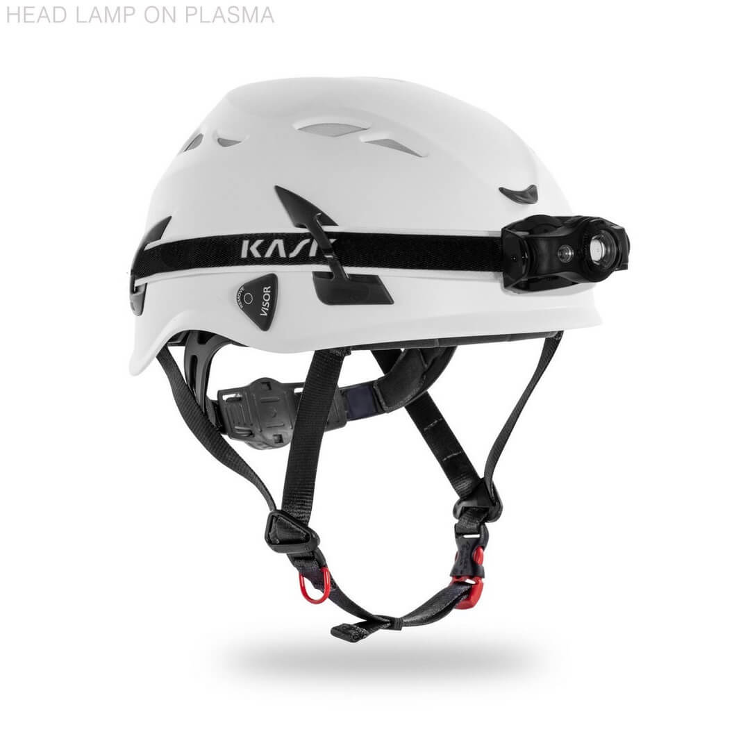 KASK Pannlampa KL1 – Kompakt LED-strålkastare med en effekt på 400 lumen. Designad med uppladdningsbara batterier. Fästs på alla KASK-hjälmar via huvudremmen eller medföljande overheadband. – Nu tillgänglig på MTN Shop EU. - imagen 3