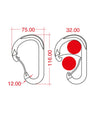 Kong - Aluminum Carabiner Paddle Wire Bent Gate - Bent Shackle