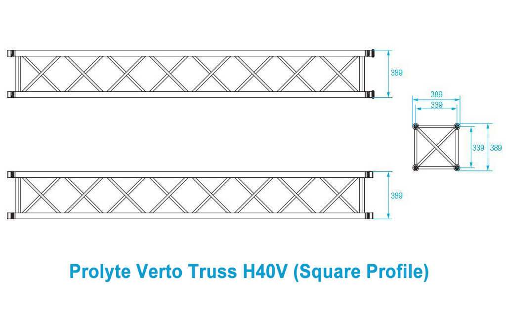 Prolyte Verto Truss H40 (CERTIFICADO TUV): Verto truss es un nuevo y revolucionario sistema sin herramientas que hace que la conexión del truss sea rápida, silenciosa y segura. Longitud: 0,5 m-3 m. Muchas posibilidades de aplicación. – Ya disponible en MTN Shop EU. - imagen 4