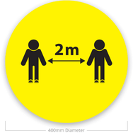Sociale Afstandsvloerstickers 400mmDia. ''2m afstand''