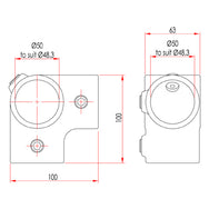 Doughty Corner met doorlopende middenbuis Spec - imagen 3