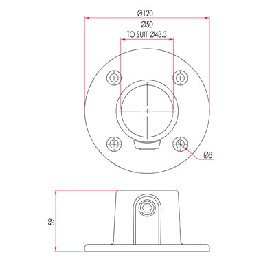 Key Clamp: Doughty Base Flange. Supplied by MTN Shop EU - imagen 3