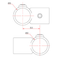 Key Clamp: Doughty 90 Degree Crossover. Supplied by MTN Shop EU - imagen 2